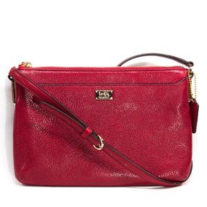 NWOT! Coach deep red slim zip shoulder / xbody